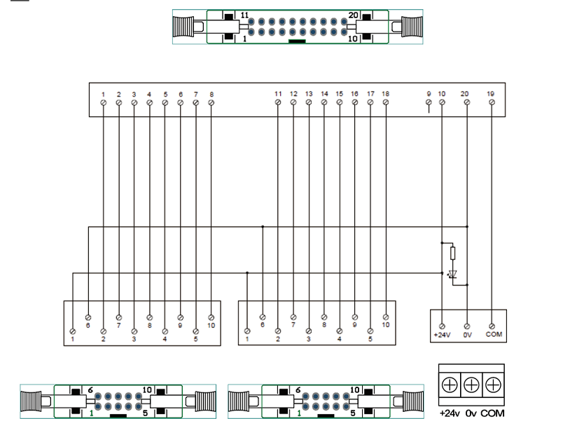 中轉端子臺接線示意圖